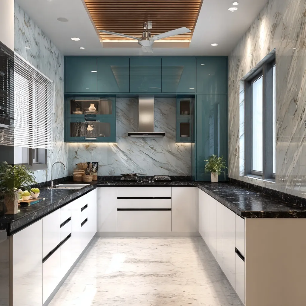 U Shaped Kitchen Design 17