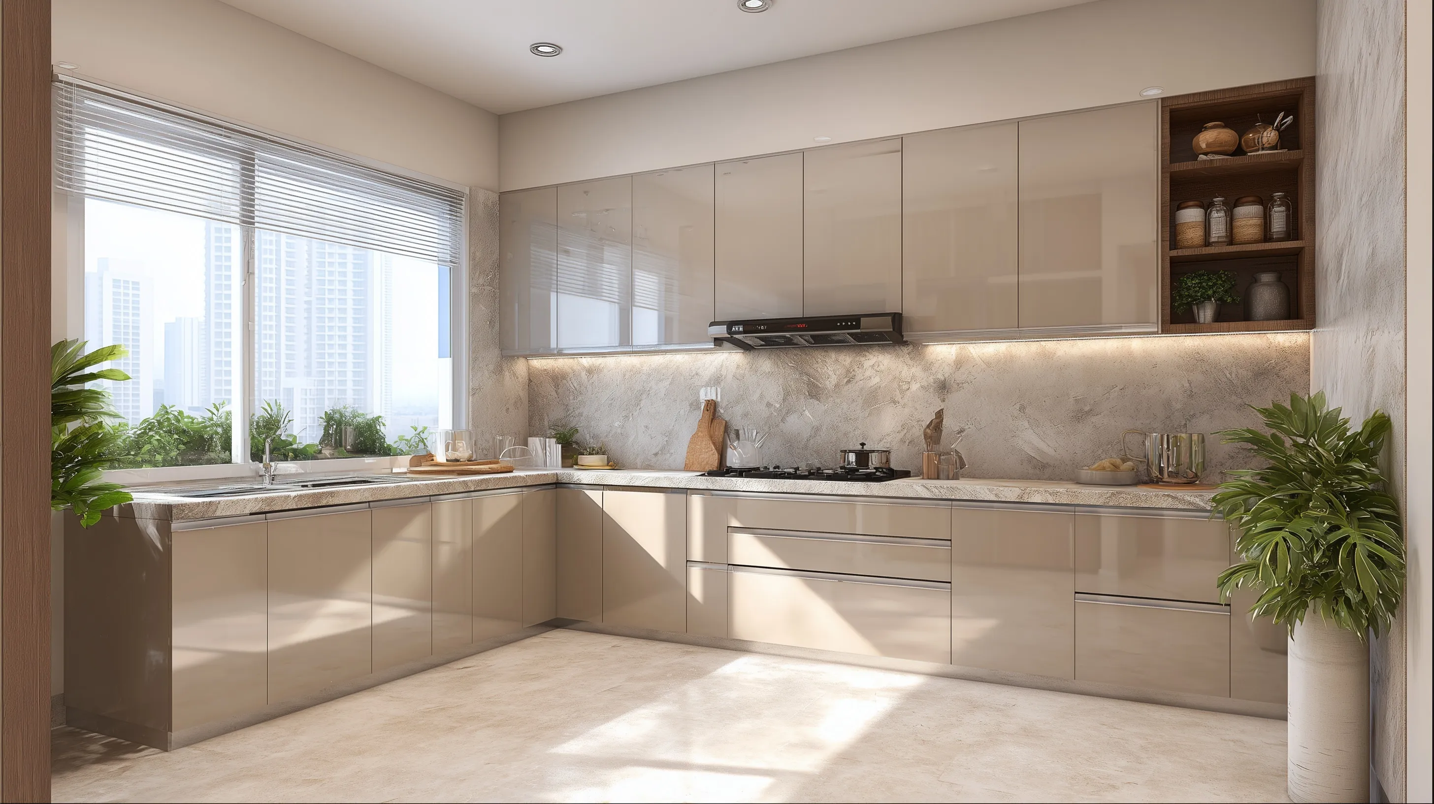 U Shaped Kitchen Design 22