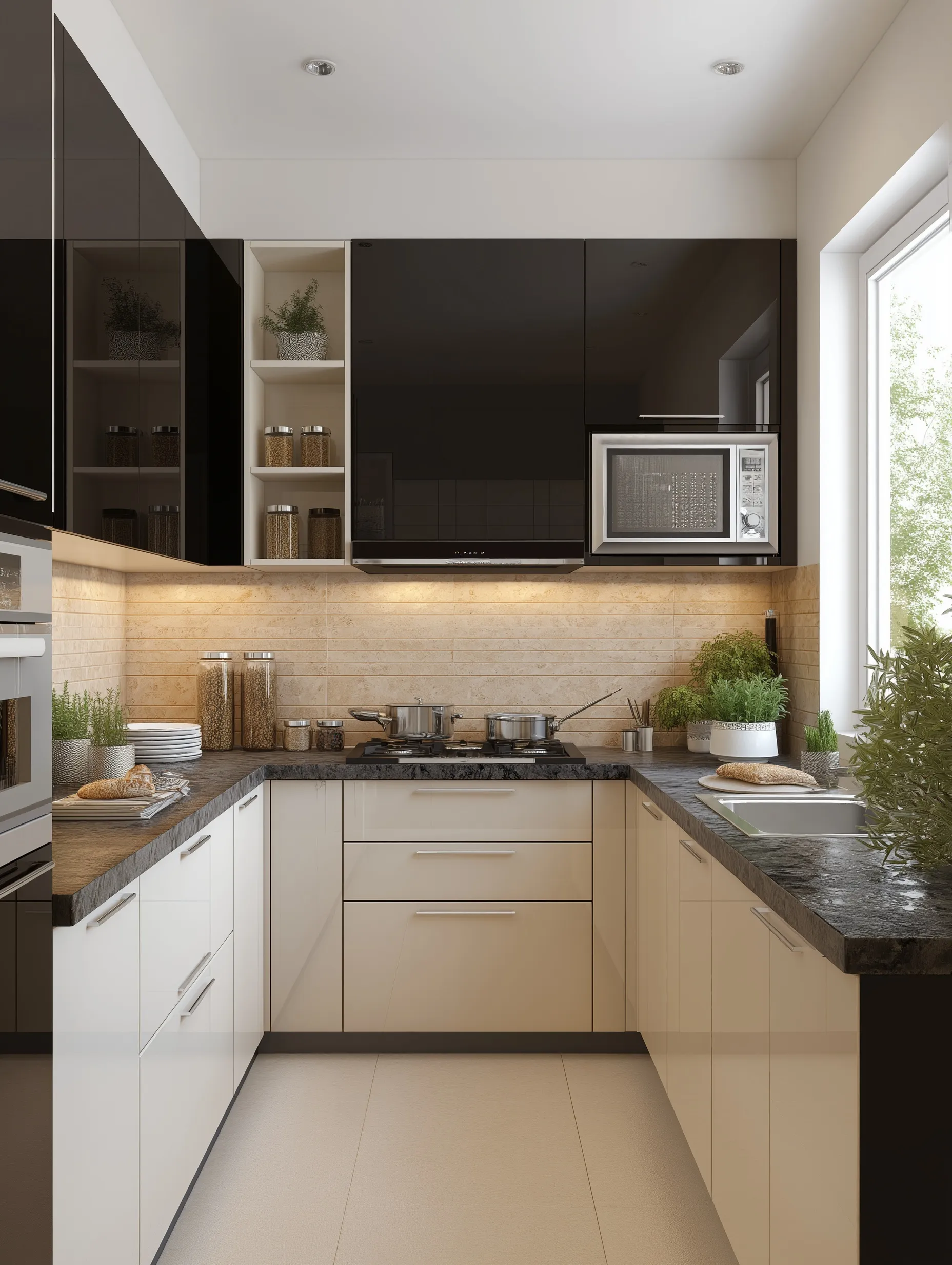 U Shaped Kitchen Design 34