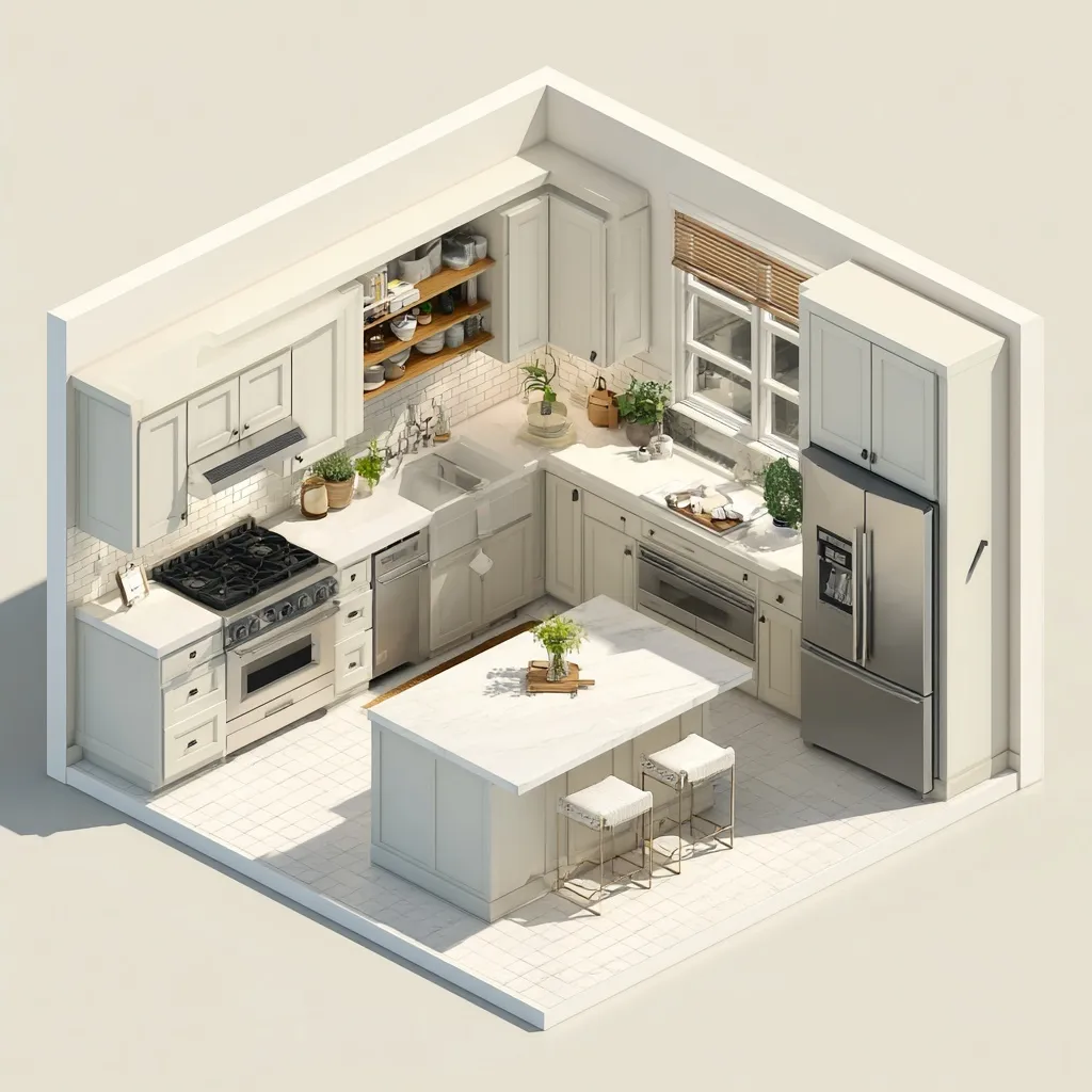 U Shaped Kitchen Design 48