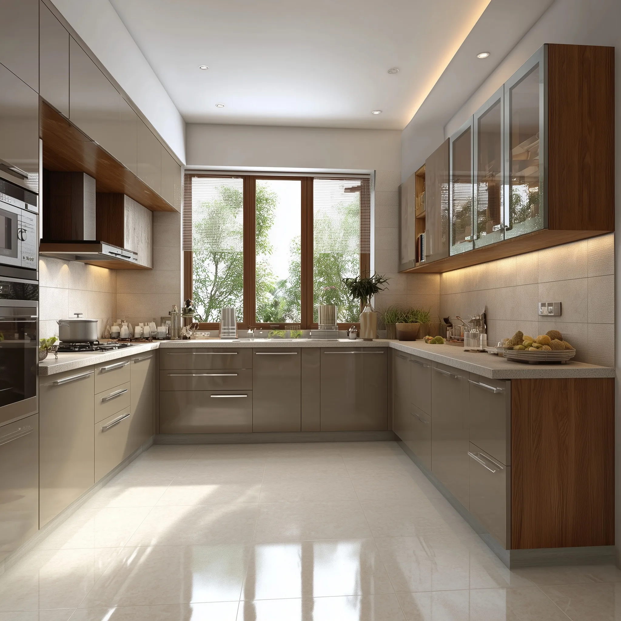 U Shaped Kitchen Design 49