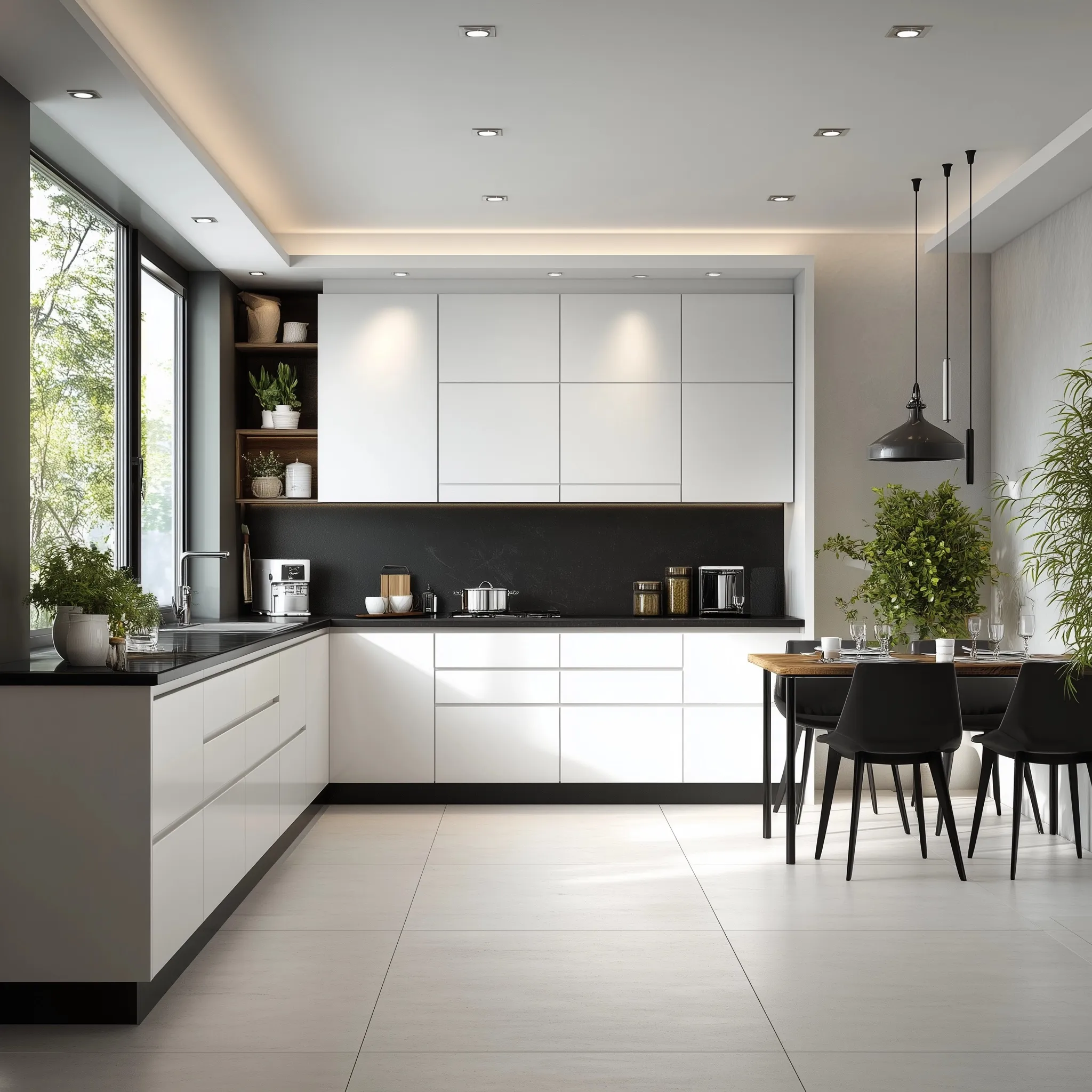 U Shaped Kitchen Design 51
