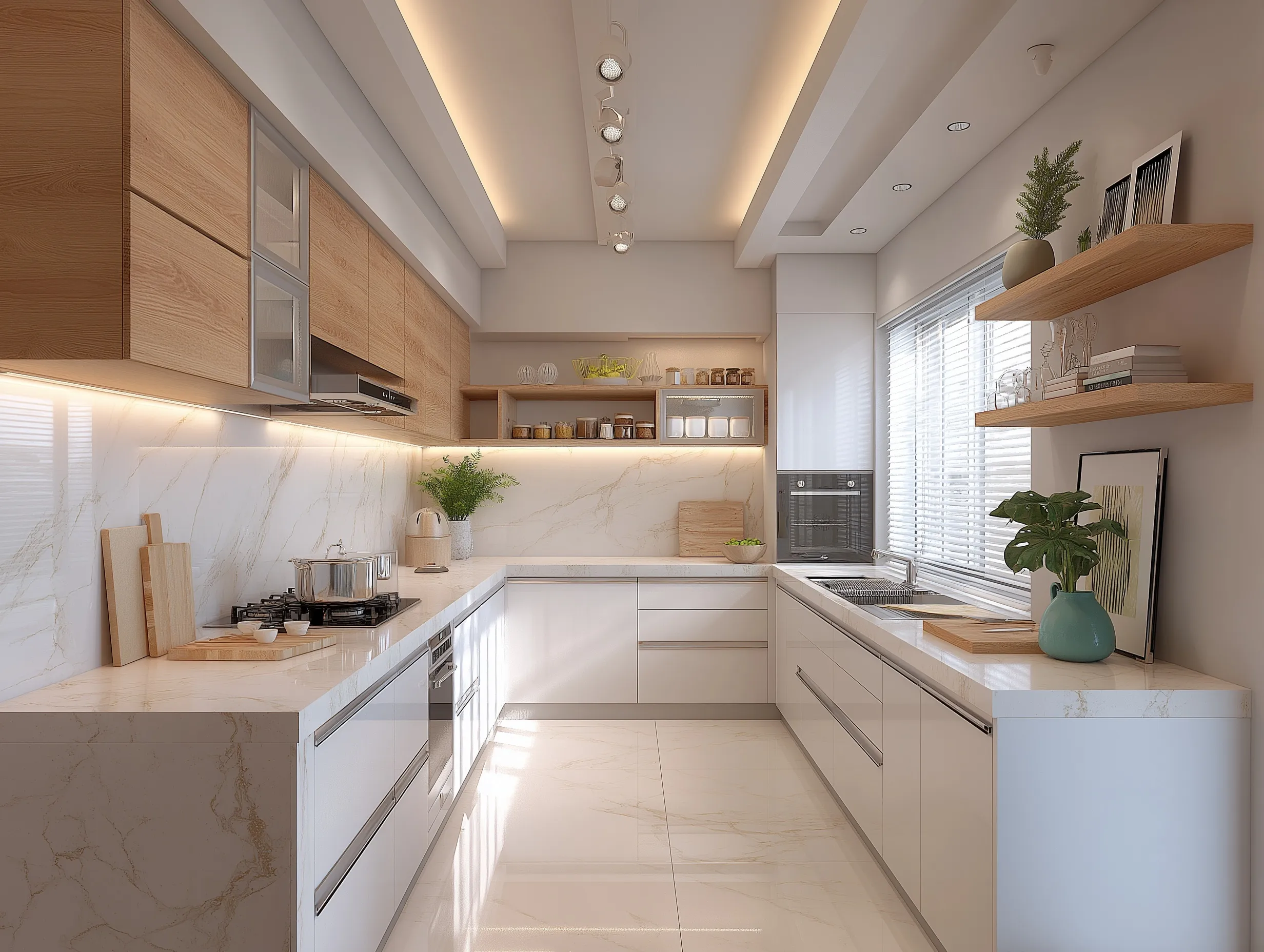 U Shaped Kitchen Design 54