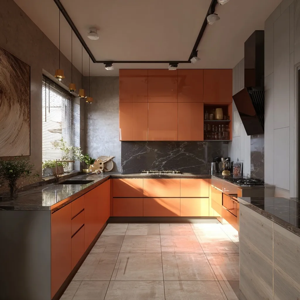 U Shaped Kitchen Design 55