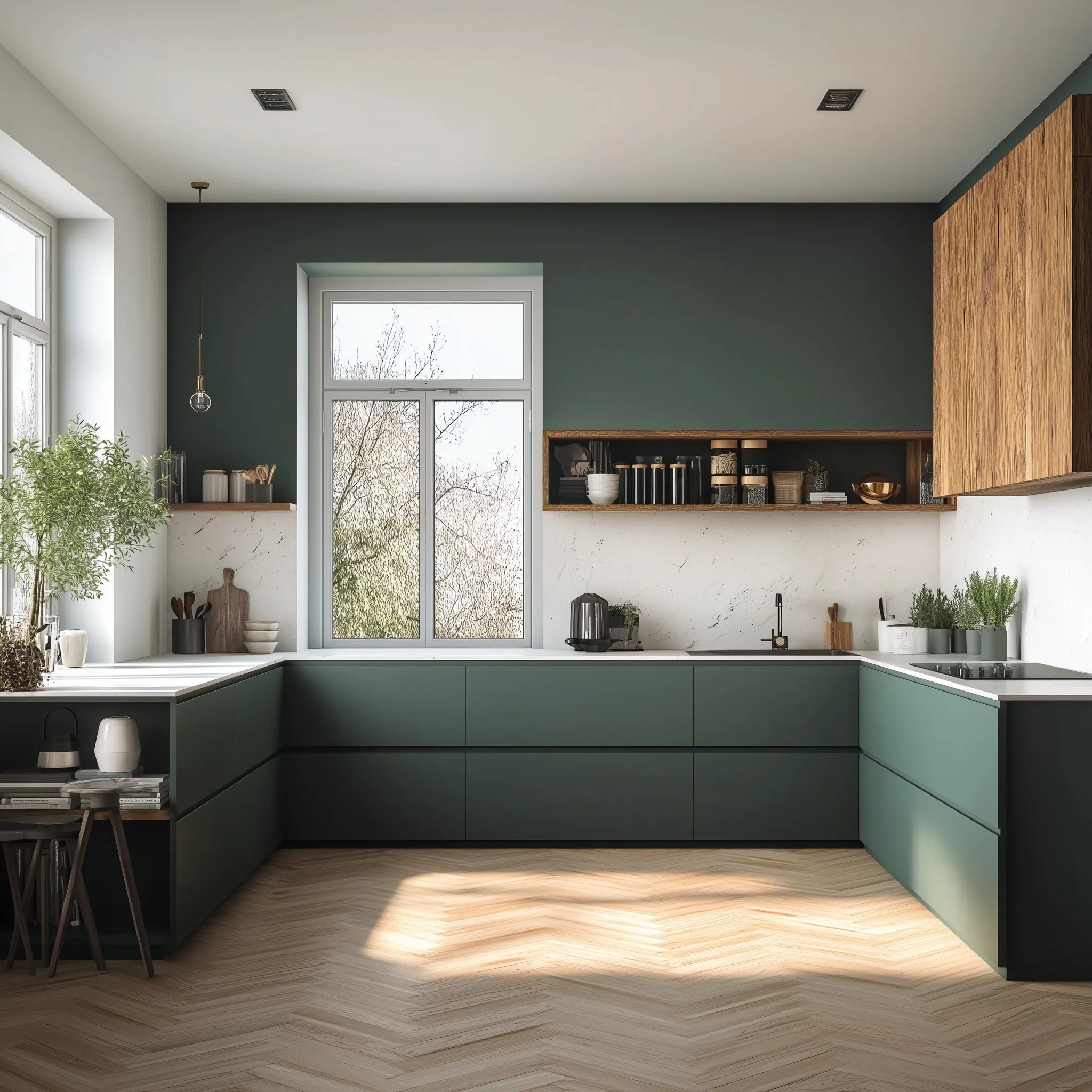 U Shaped Kitchen Design 59