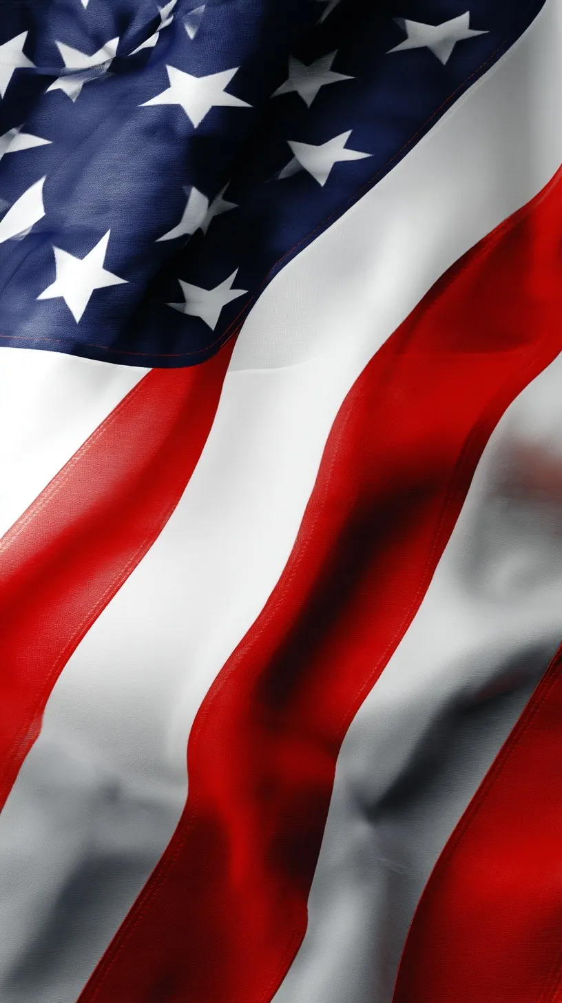 A realistic close-up of an American flag with vibrant colors and high-quality textures.