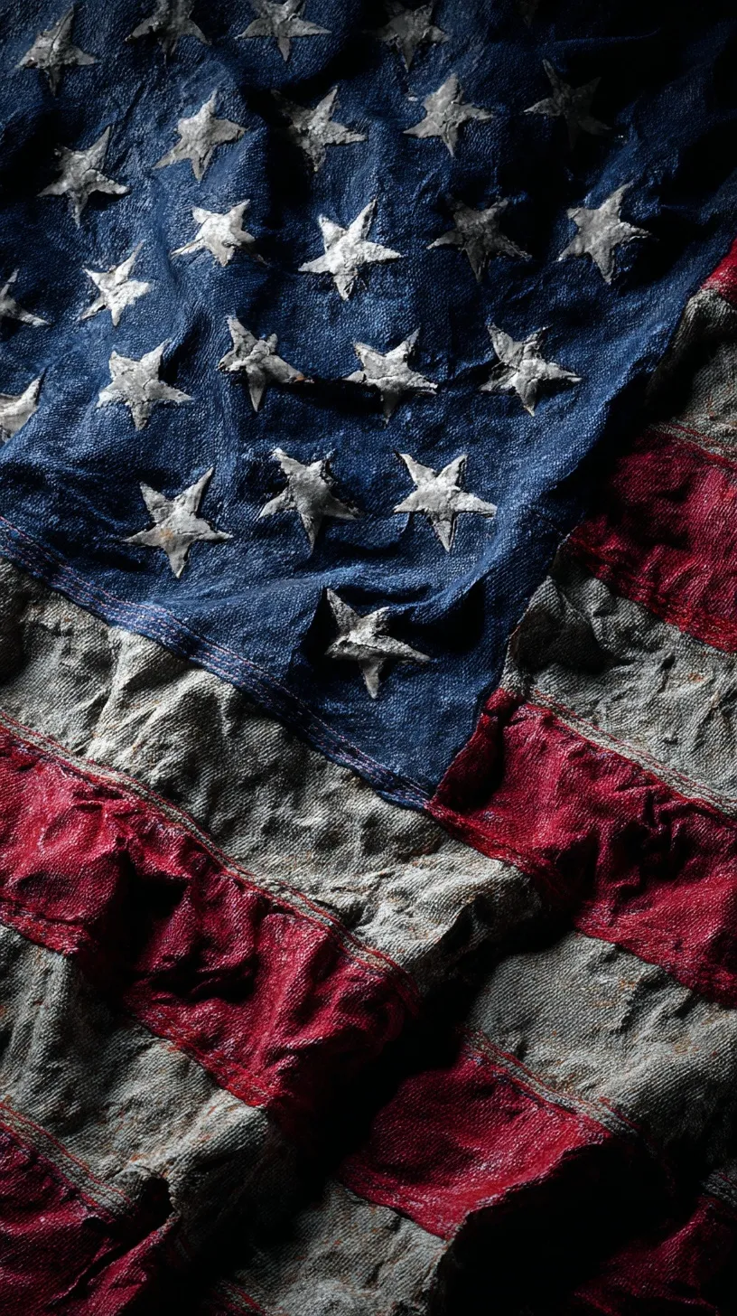 A close-up of a tattered American flag with a dark overlay, high-quality HD texture for backgrounds.
