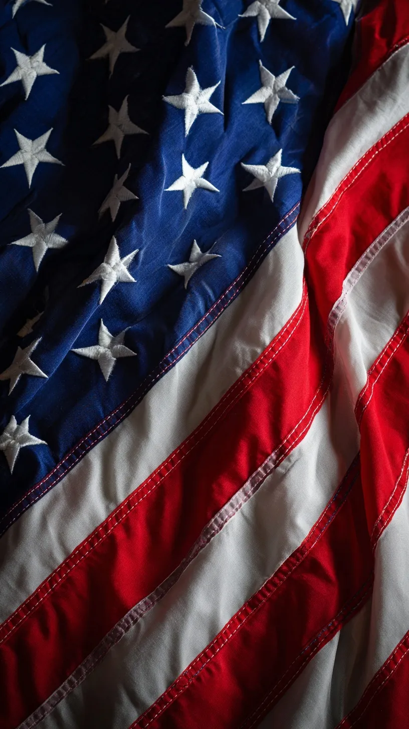 A bright, flat studio shot of a high-definition American flag with sharp details and professional editorial lighting.