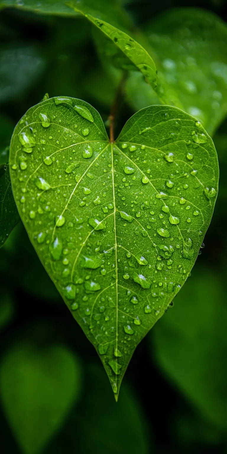 High-definition macro shot of dew water droplets on a vibrant green leaf, symbolizing nature and eco-friendly themes.